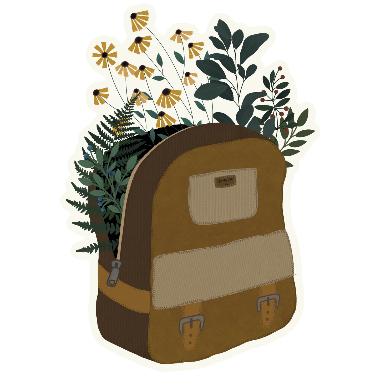 Wildflowers in Backpack Sticker