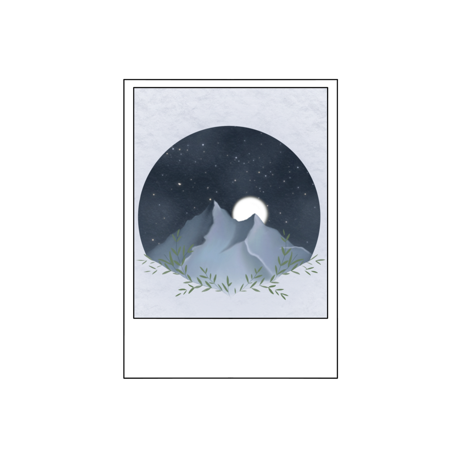 Mountain Scene Polaroid Sticker