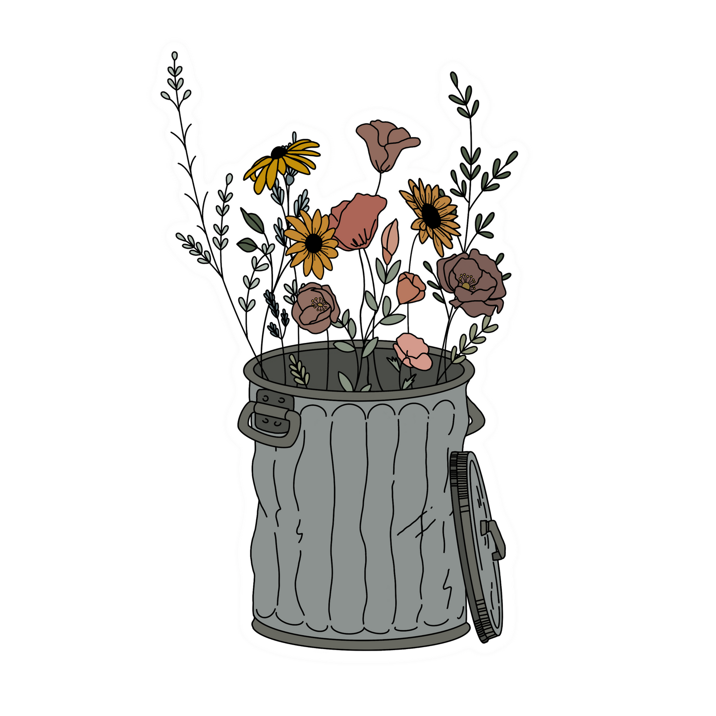 Trash Flowers Sticker