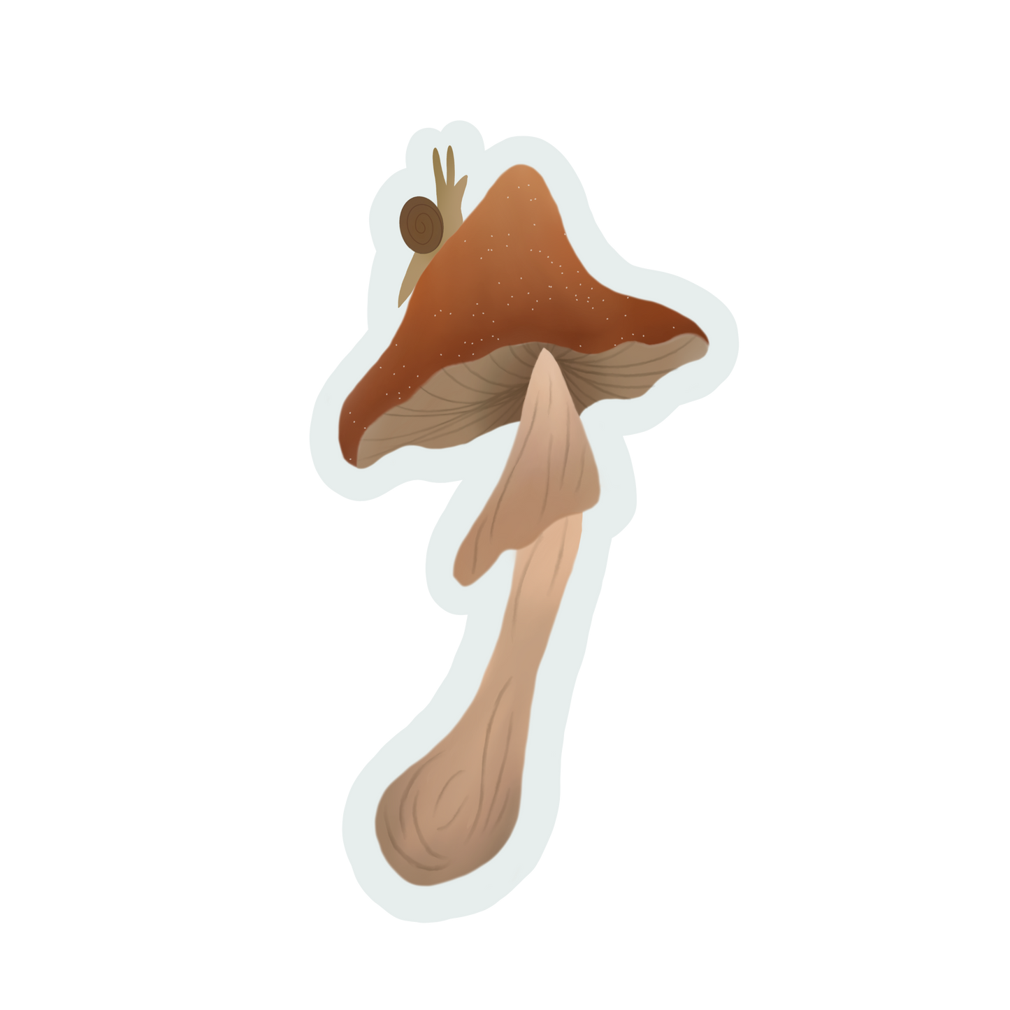 Snail on Mushroom Sticker