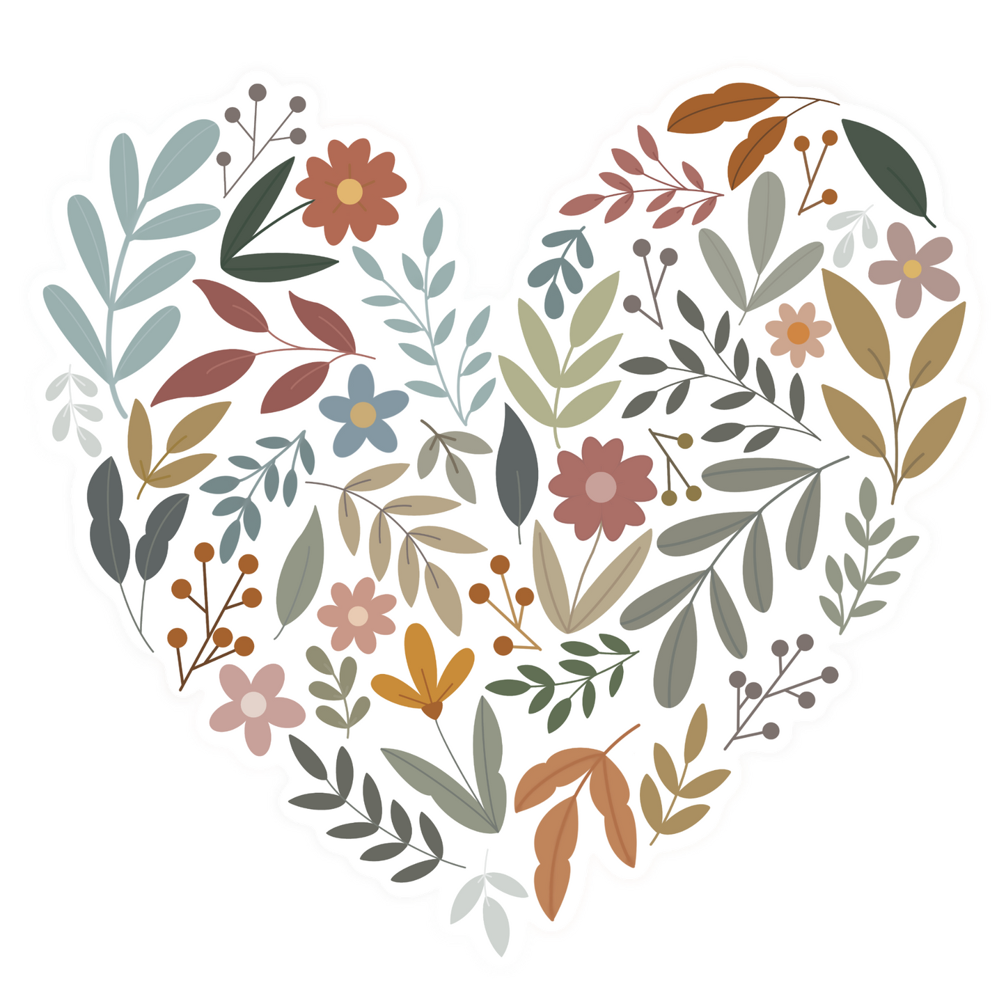 Botanical Heart Sticker