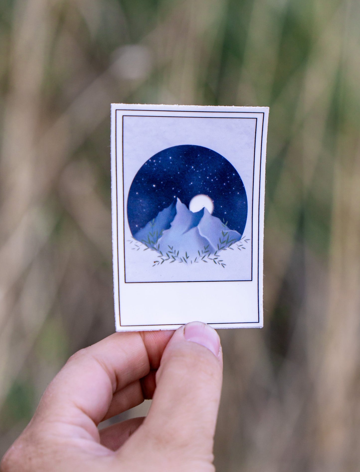 Mountain Scene Polaroid Sticker